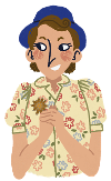 A cartoon of Bessie Mary Clemence